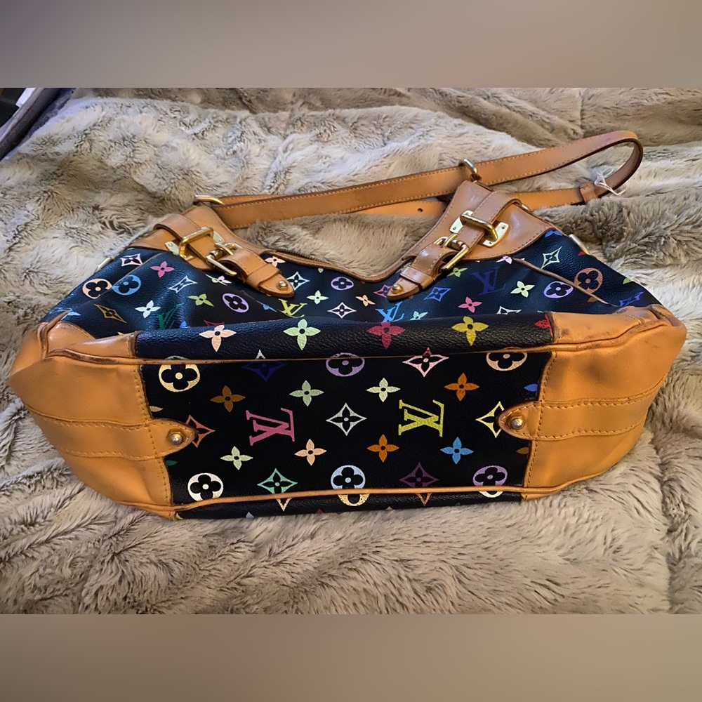 ✨Authentic Louis Vuitton Murakami Greta Noir Canvas Shoulder Bag GUC ✨ - Picture 4 of 6
